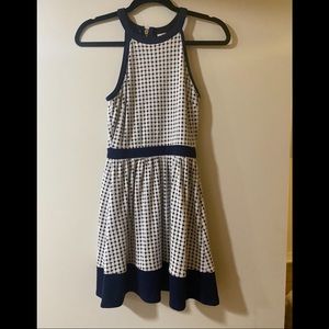 Navy and white dress